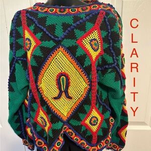 Clarity Vintage Multicolored Knit Sweater -  Women’s Medium